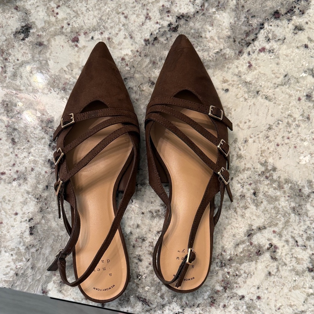 A New Day Brown Strappy Flats